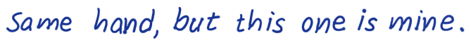 The sentence in the hand as designed